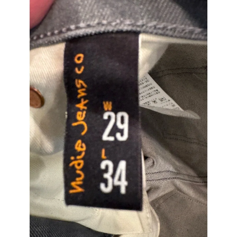 Nudie Jeans Co 29W 34L  Lean Dean Grey  Stretch Gray Denim NWT (B1)